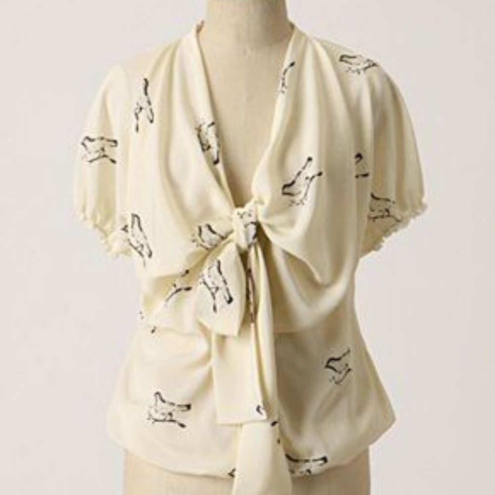 Anthropologie Blue Bird Blouse Girls from Savoy 2